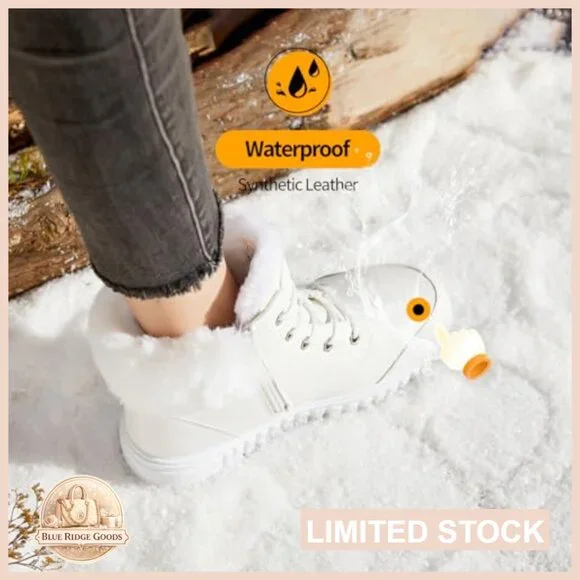 Winter Waterproof Ankle Booties Side Zipper Combat Boots Warm Lining